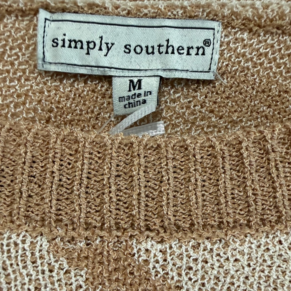 Simply Southern Leopard Print Sweater - Brown and Cream - Size Medium - Picture 4 of 4